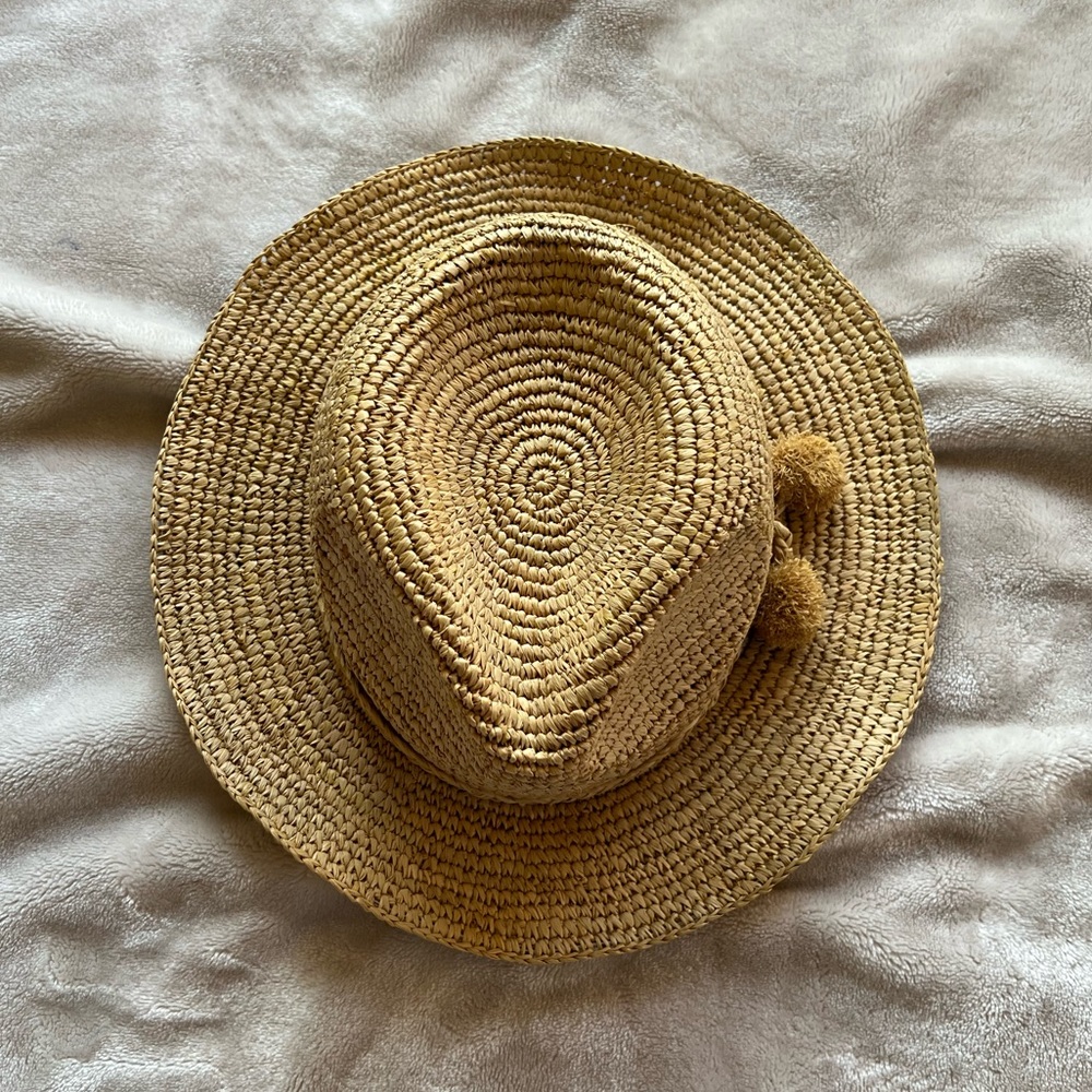 Madewell straw/raffia sun hat w pom pom detail - Picture 11 of 11